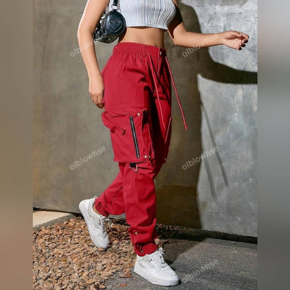 Stylish Red Cargo Pants